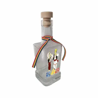 Tarani port popular romania, sticla cu mesaj patrata, 250 ml, model divgs318 12